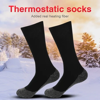 1/2 Çift Kış ısıtmalı çorap kendinden ısıtma Unisex Termal çorap Anti-Donma Diz yüksek tutmak Ayak sıcak Kamp Yürüyüş Kayak Çorap
