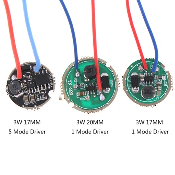 1 Adet 3 W LED Sürücü 17mm/20mm 1.2-3.6 V DC(1 Mod) 12 V DC(5 Mod) LED el feneri Sürücüsü