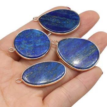 1 adet Doğal Taş Lapis Lazuli Charms Kolye Su Damlası Şekli DIY Takı Yapımı için Kolye Aksesuarları Kadınlar Hediye