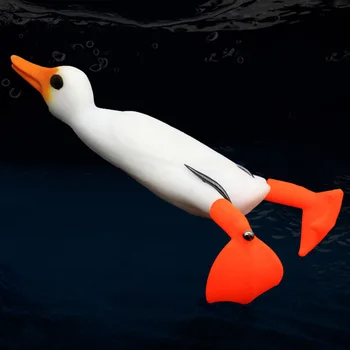1 Adet Pervane Flipper Ördek Balıkçılık Cazibesi Ördek Balıkçılık Kurbağa Cazibesi 9.5 cm 11.2 g Yapay Yem Ördek Yavrusu 3D Gözler Günü Yemler Bas