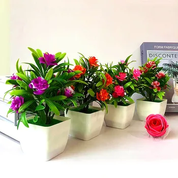 1 Adet yapay çiçek Çim Saksı Yapay Bitkiler Plastik Çiçekler Ev Düğün Bahar Yaz Oturma Odası Dekor