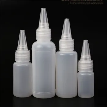 10 adet 10ML/20ML30ML/50ML Boş PE Plastik Tutkal Şişeleri Vidalı Kapaklı Sıkmak Sıvı Mürekkep Yağ Damlalıklı şişeler Kapaklı Yeni