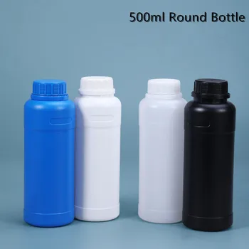 10 ADET 500ML Yuvarlak Plastik Şişe Boş HDPE Malzeme Doldurulabilir Şişeler Gıda Sınıfı Sıvı Losyon Saklama Kabı