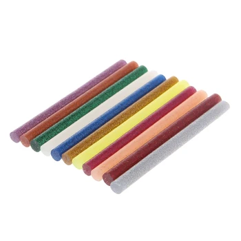 11 adet 7x100mm Sıcak Eriyik çubuk tutkal Mix Renk Glitter Viskozite DIY Zanaat Oyuncak Tamir Araçları
