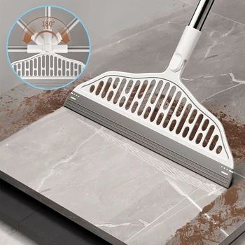 180 ° Dönebilen Sihirli Silikon Süpürge Zemin temizleme çekçeği Pet Saç Toz Süpürgeleri Banyo zemin sileceği Ev Temizlik Araçları