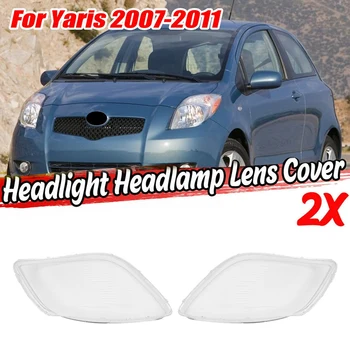 2 Adet Araba Sol ve Sağ Yan Far Şeffaf Lens Lamba Gölge Kabuk Kapak Toyota Yaris 2008 için 2009 2010 2011