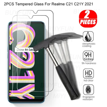 2 adet koruyucu cam realme için realmy c21 c21y c 21 y 21y 6.5 