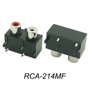 (2 ADET/PAKET) PCB dayanağı 1 Pozisyon Stereo Ses video jakı RCA dişi konnektör İKİ delik (W+R) RCA-214MF