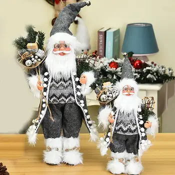 2021 Noel Dekorasyon Ayakta Noel Baba Bebek Heykelcik 30/45cm Yılbaşı Ağacı Süsleme Yeni Yıl noel hediyesi çocuk için oyuncak