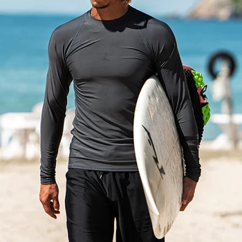 2022 erkek Moda Güneş Koruyucu Hızlı Kuru Mayo Uzun Kollu tişört sörf kıyafeti Su Sporları Dalış Yüzme sörf kıyafeti