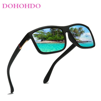 2022 Moda Polarize Güneş Gözlüğü Erkek Sürücü Gölge Erkek Vintage güneş gözlüğü Erkekler Kadınlar İçin TR90 Kare Ayna Yaz UV400 Oculos
