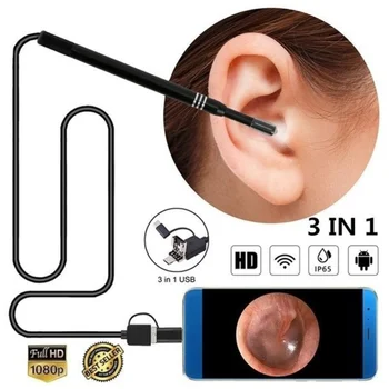 2022 New 3In1 Usb Earpick Mini Camera Endoscope Ear Cleaning Tool Hd Visual Ear Spoon инструменты для чистки limpiador de oídos