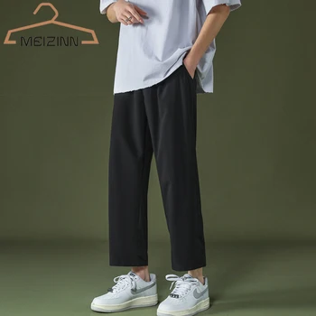 2022 Yeni erkek Rahat Kırpılmış pantolon Marka Bahar Y2K Streetwear Kore Geniş Bacak Pantolon Moda Hip Hop Düz günlük erkek pantolonları