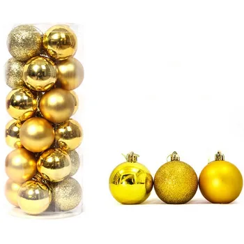 24 adet 3cm Renkli Noel top dekorasyon Süsler Plastik Küçük Topları Noel Ağacı asılı dekorlar Tatil Düğün Parti İçin