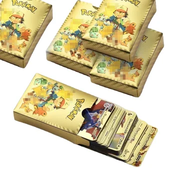 27-110 adet / takım Pokemon Kartları Metal Altın Vmax GX Enerji Kartı Charizard Pikachu Nadir Koleksiyon Savaş Eğitmen Kartı çocuk oyuncakları Hediye