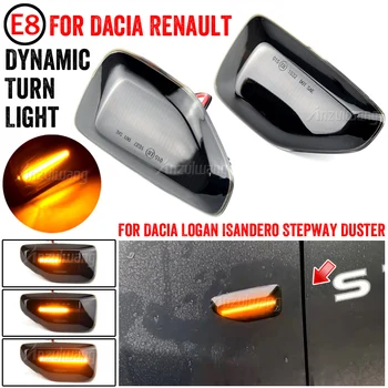 2x LED Dinamik Yan İşaretleyici Dönüş sinyal ışığı Dacia Logan 2 İçin Sandero 2 Duster Renault Stepway Sandero Göstergesi Tekrarlayıcı Lamba