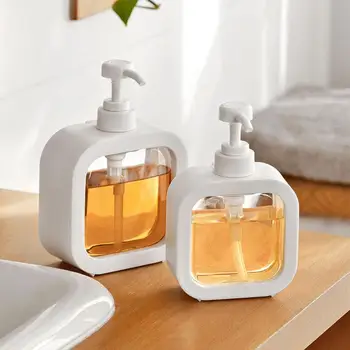 300ML / 500ML Doldurulabilir Sabunluk Banyo Sabunluk pompa şişeleri Şeffaf Sıvı El Sabunu Losyon Şampuan