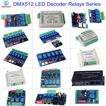 3CH 4CH 8CH 12CH 16CH röle anahtarı RGB denetleyici LED DMX512 dekoder kontrol Dimmer DC12V AC110-220V için Led Strp ışıkları lamba