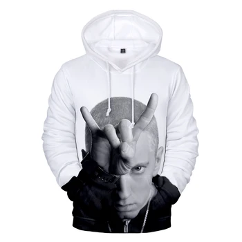 3D Eminem Hoodies Uzun Kollu Tişörtü Erkek Kadın Hoodie Sonbahar Çocuklar 3D Eminem Kapşonlu Moda erkek kız beyaz kazaklar