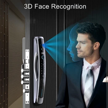 3D Yüz Tanıma parmak izi kapı kilidi Otomatik Kilidini Akıllı Dijital Şifre Elektronik Ev Ofis Anti-hırsızlık Wifi Kapı Kilidi