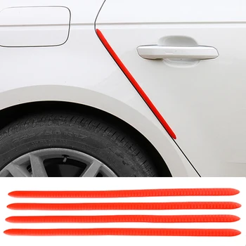 4 ADET 40X1. 3CM Araba Kapı Kenar Koruma Kauçuk Otomatik Tampon Koruyucu Güvenlik Scratch Sticker Beyaz Siyah Trim Evrensel Araba Styling