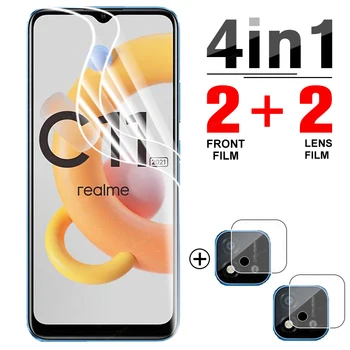 4 in 1 Hidrojel Film Oppo Realme için C11 2021 Ekran Koruyucu Koruyucu filmler İçin Realmec11 2021 RMX3231 güvenlik filmi cam değil