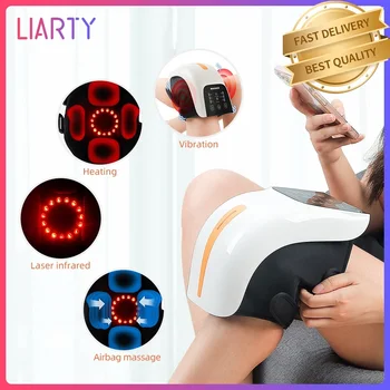 4 Modları diz masaj aleti sıcak kompres titreşim ısıtma 3D hava yastığı masaj diz ağrısı rahatlatmak için lazer kızılötesi diz fizyoterapi