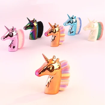 5 renkli tırnaklar Sanat Aksesuarları Unicorn Fırçalar Elektroliz çubuk oje Jel Toz Temizleme Fırçaları Makyaj Fırça Manikür Aracı