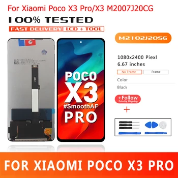 6.67 İnç Orijinal Xiaomi POCO X3 İçin LCD dokunmatik ekran Digitizer POCO X3 Pro NFC M2102J20SG LCD ekran Yedek Parçalar