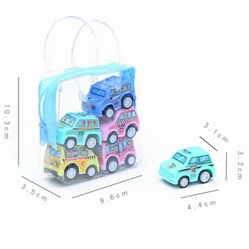 6 adet oyuncak arabalar Mobil Araç itfaiye kamyonu Taksi Modeli Çocuk Mini Arabalar erkek çocuk oyuncakları Hediye Diecasts Oyuncak çocuklar için araba Modeli Oyuncak Geri Çekin