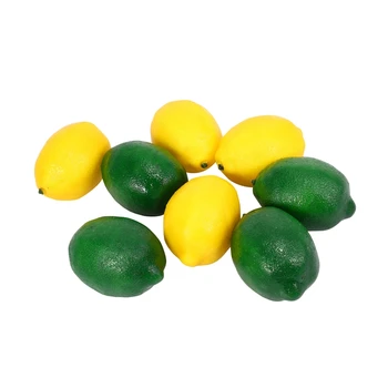 8 Paket Yapay Sahte Limon Limes Meyve Vazo Dolgu Ev Mutfak Parti Dekorasyon, Sarı ve Yeşil