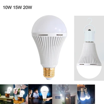 Acil durum Lambaları Ev E27 Güç İçin Ampuller Akıllı Şarj edilebilir Işık KAYNAĞI 10W 10W Kes Gece LED 