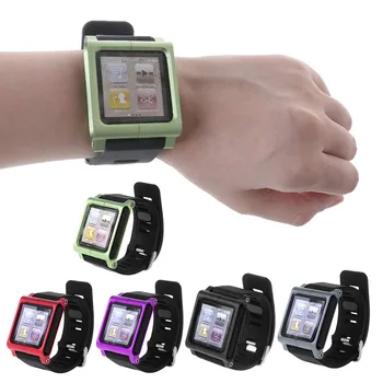 Akıllı Alüminyum Metal Watch Band Bilek Kayışı Kiti Kapak Kılıf Apple iPod Nano 6 6th