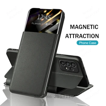 Akıllı Ayna Deri Manyetik Kapak Standı Kapak İçin Realme İçin 9 Pro Artı Pro Proplus 5G Cüzdan Kitap Coque Üzerinde Realmi 9i Realme9pro+