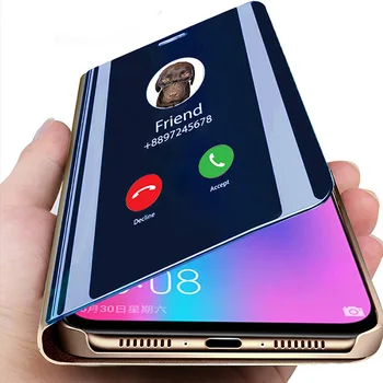 Akıllı Ayna Flip Case Samsung Galaxy Not İçin 9 8 10 20 S21 S20 FE S8 S9 S10 Artı S10e S7 Kenar M21 M12 M31 Ultra Kapak Coque