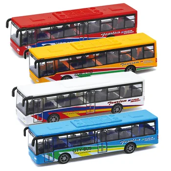Alaşım Mini Simülasyon Geri Çekin Araba Otobüs Şehir Turu Otobüs Modeli Masaüstü Dekor Çocuklar Koleksiyon Oyuncak Minyatür Boyutu Otobüs Modeli Oyuncak
