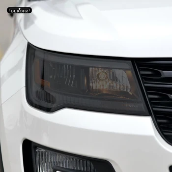 Araba Far Koruma Tonu Filmi Duman Siyah Şeffaf TPU Sticker Ford Explorer İçin U502 U625 2016-Present Aksesuarları