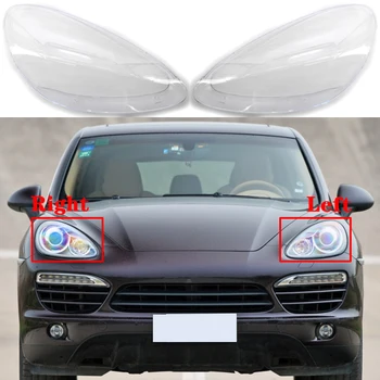 Araba Ön Far Kapağı Porsche Cayenne 2011-2014 İçin Far Abajur Lamba Kapağı Kafa lamba ışığı Kapakları cam Lens Kabuk