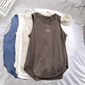 Artı Boyutu Üstleri Kadın Rahat Spor Tankı Üstleri Kolsuz Temel T shirt 150kg Giyim Tunik Bayanlar Yeni