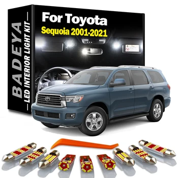 BADEYA Toyota Sequoia 2001-2013 İçin 2014 2015 2016 2017 2018 2019 2020 2021 LED İç Harita kubbe ışık Kiti Otomatik Led Lamba Canbus