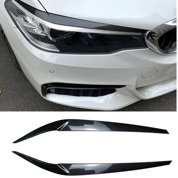 BMW 5 Serisi için G30 2017-2021 525i 530i Far Göz Kapağı Far Kaş Trim Araba Ön Başkanı İşık Lambası Kapağı Kaş Etiket
