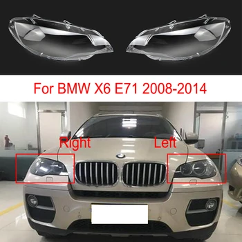 BMW için X6 E71 2008-2014 Araba Ön Far Kabuk Farlar şeffaf lens camı Farlar Kapak Lampshad Lamba Kabuk Maskeleri