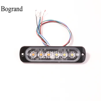 Bogrand 6 W Amber senkronize flaş yan ışık acil flaş sinyal lambası LED araba uyarı ınşaat araç alarm ışıkları