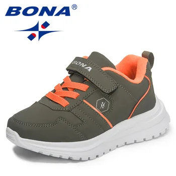 BONA 2023 Yeni Tasarımcılar gündelik ayakkabı Çocuk Moda spor ayakkabı Koşu Eğlence Nefes Açık Ayakkabı Çocuk Ayakkabı