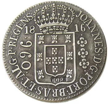 Brezilya 1816 960 Ries Gümüş Kaplama Kopya Paraları