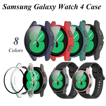 Cam + samsung kılıfı Galaxy izle 4 Aksesuarları PC all-around Anti-fall tampon kapak + Ekran koruyucu Galaxy watch4 44mm 40mm