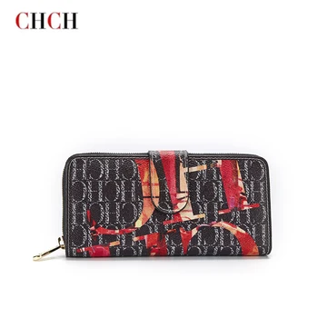 CHCH Lüks Tasarımcı Kadınlar uzun cüzdan kart tutucu Baskılı Debriyaj Rahat Fermuarlı Cep Telefonu Çanta Bayanlar Kadın Çanta