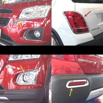 Chevrolet TRAX 2014-2018 için ABS Krom Farlar, arka lambaları, sis farları dekoratif çerçeve anti-scratch araba aksesuarları