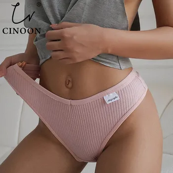 CINOON Seksi V Bel Pamuk G-String Tanga Külot Dize İç Çamaşırı Kadın Külot Konfor İç Çamaşırı Pantolon Low-Rise Bayanlar Samimi