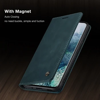 Deri Flip Telefon Kılıfı için Samsung Galaxy S20 Ultra A30 A51 A71 s10 S9 S8 Artı Manyetik Retro Cüzdan Kapak için A30S A50 S7 kenar